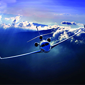 jet plane in the clouds
