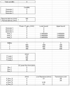 screencapture of excel input