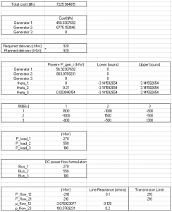 screencapture of excel output