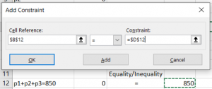 screencapture of excel equation in table cell