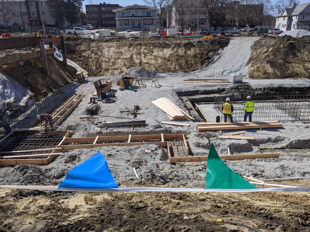 view of basement footings construction