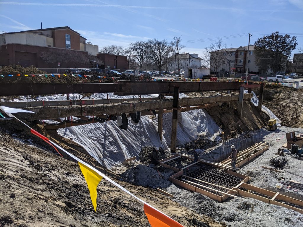 view of basement footings construction