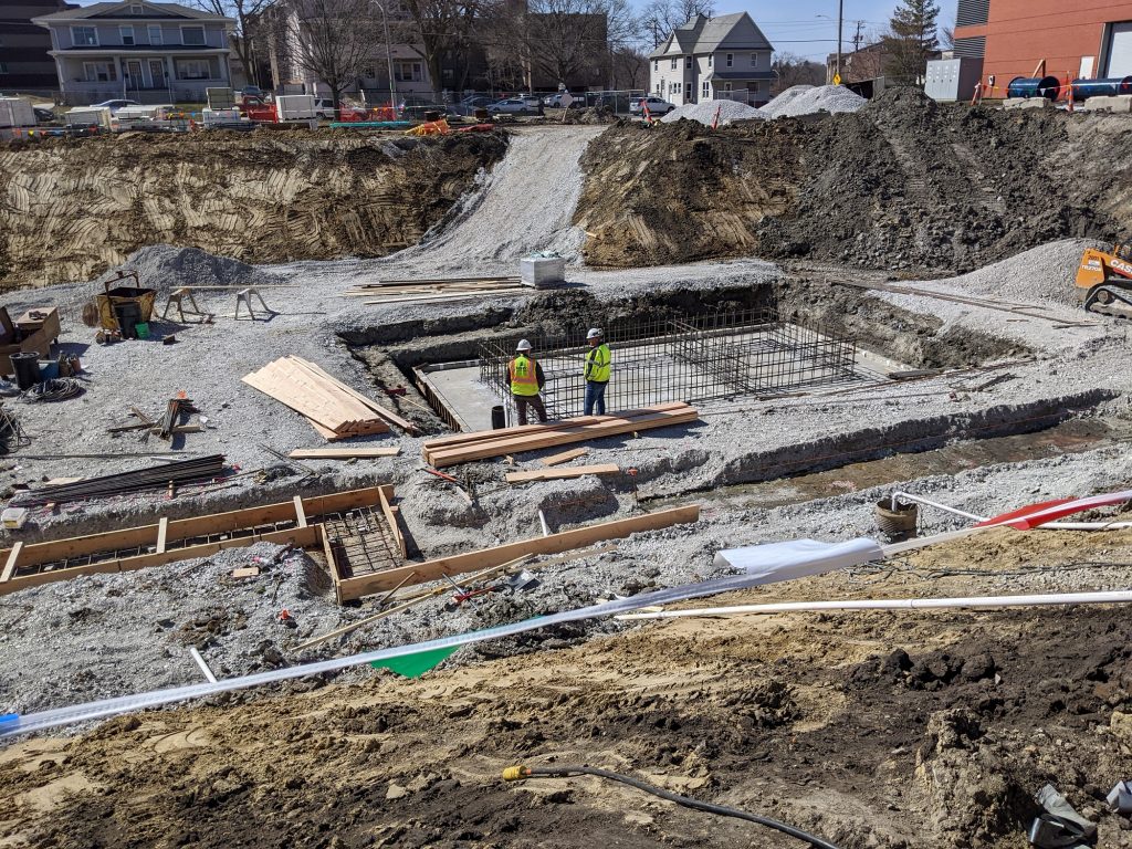 view of basement footings construction