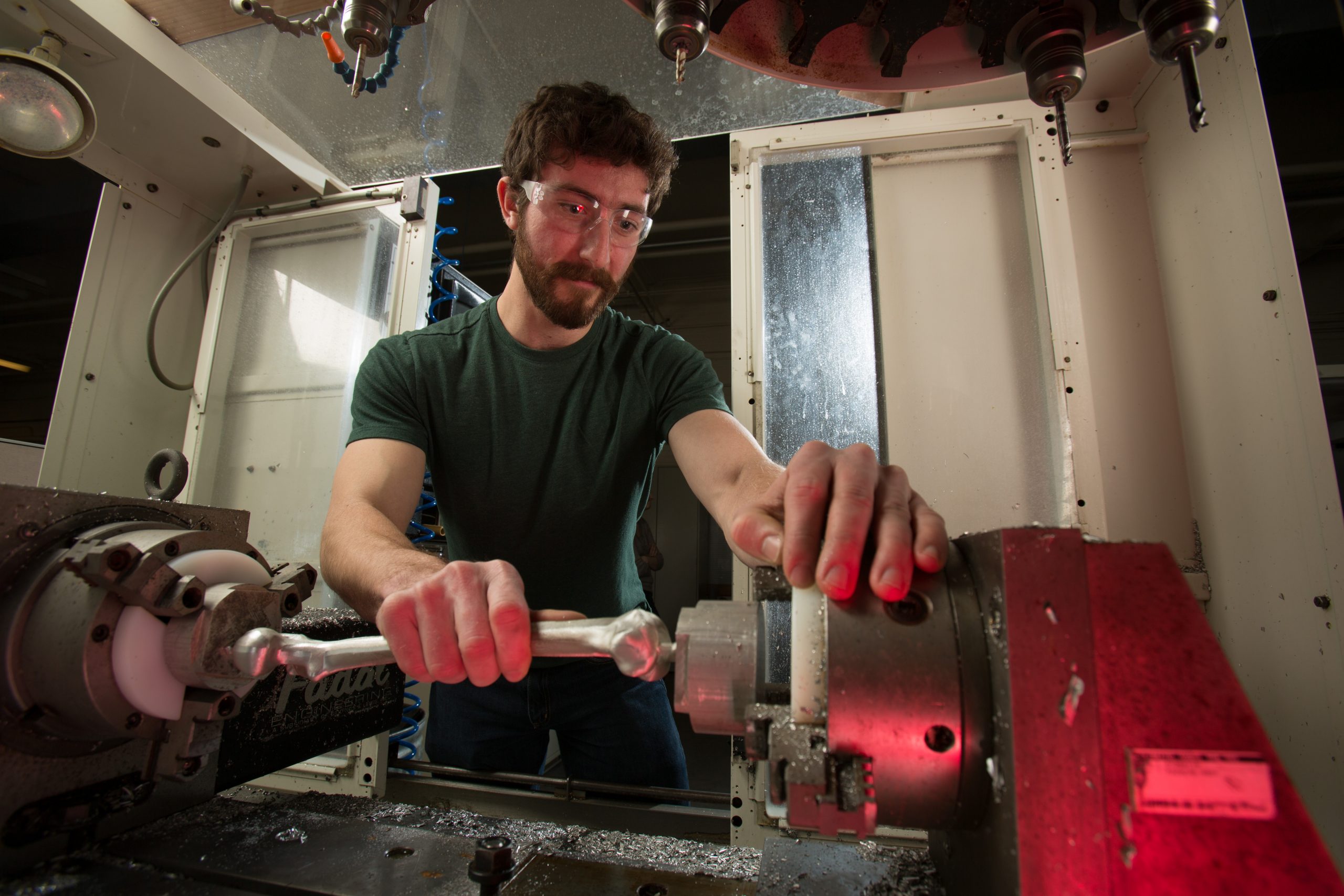 student working in lab setting