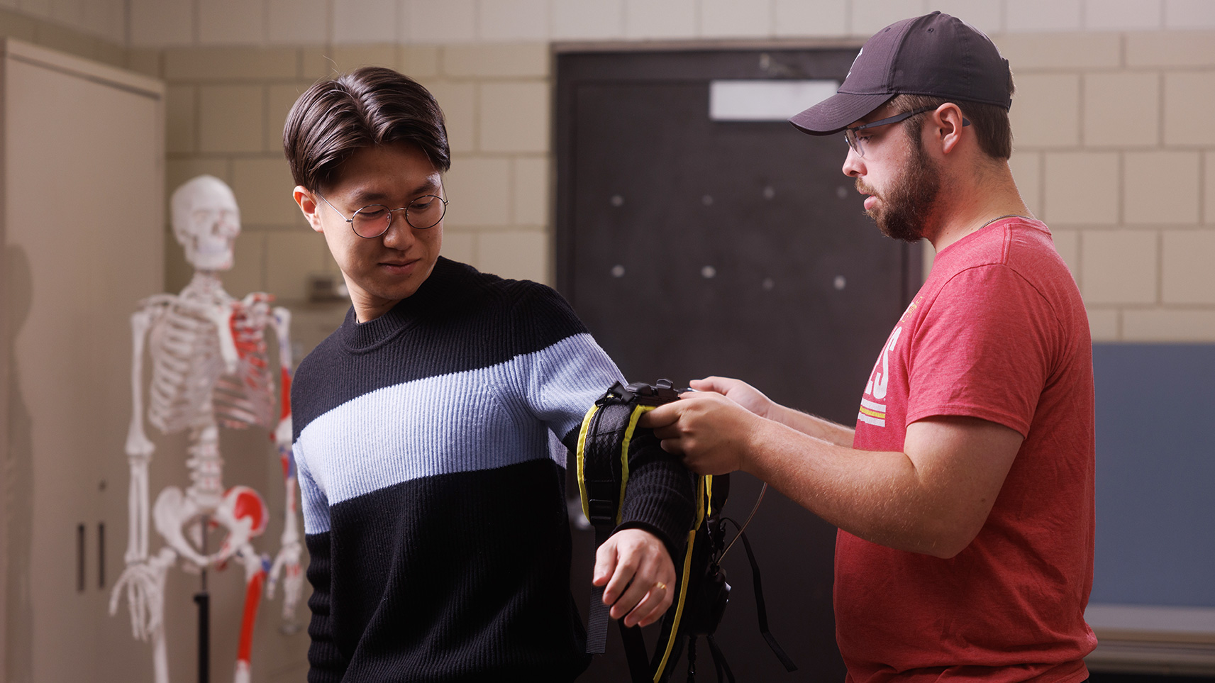 two students in lab