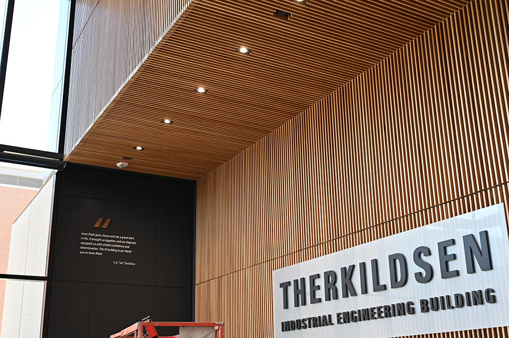 Photo of signs being put up in the East Lobby.