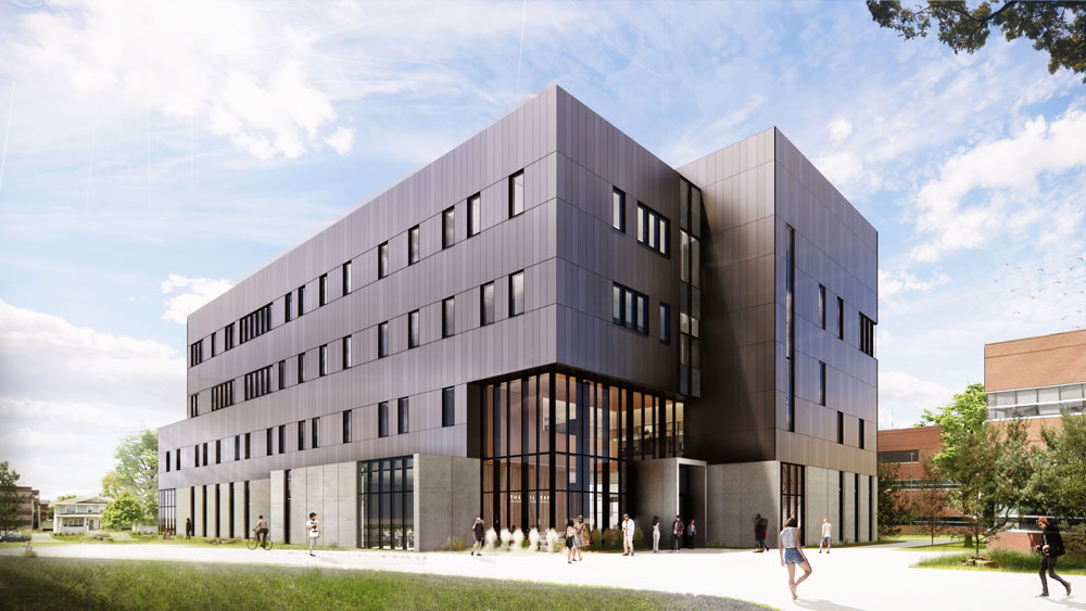 Artist's rendering of the proposed Therkildsen building in full during the daytime.
